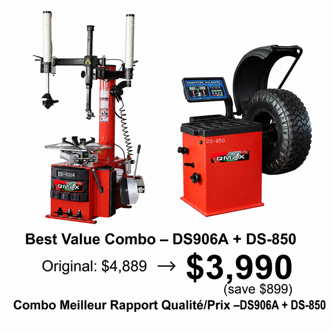 Tire Changer & Wheel Balancer Combo- DS906A+DS-850