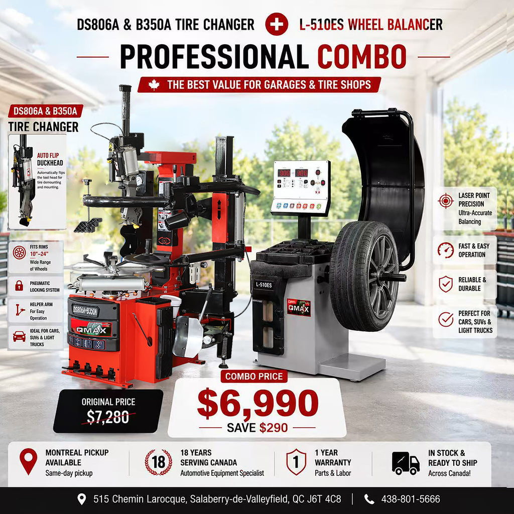 DS-806A Tire Changer with B350A Mechanical Helper Arm | 10"–24" Rim Capacity / Démonte-pneus DS-806A avec bras d’assistance mécanique B350A | capacité de jantes 10 à 24 po