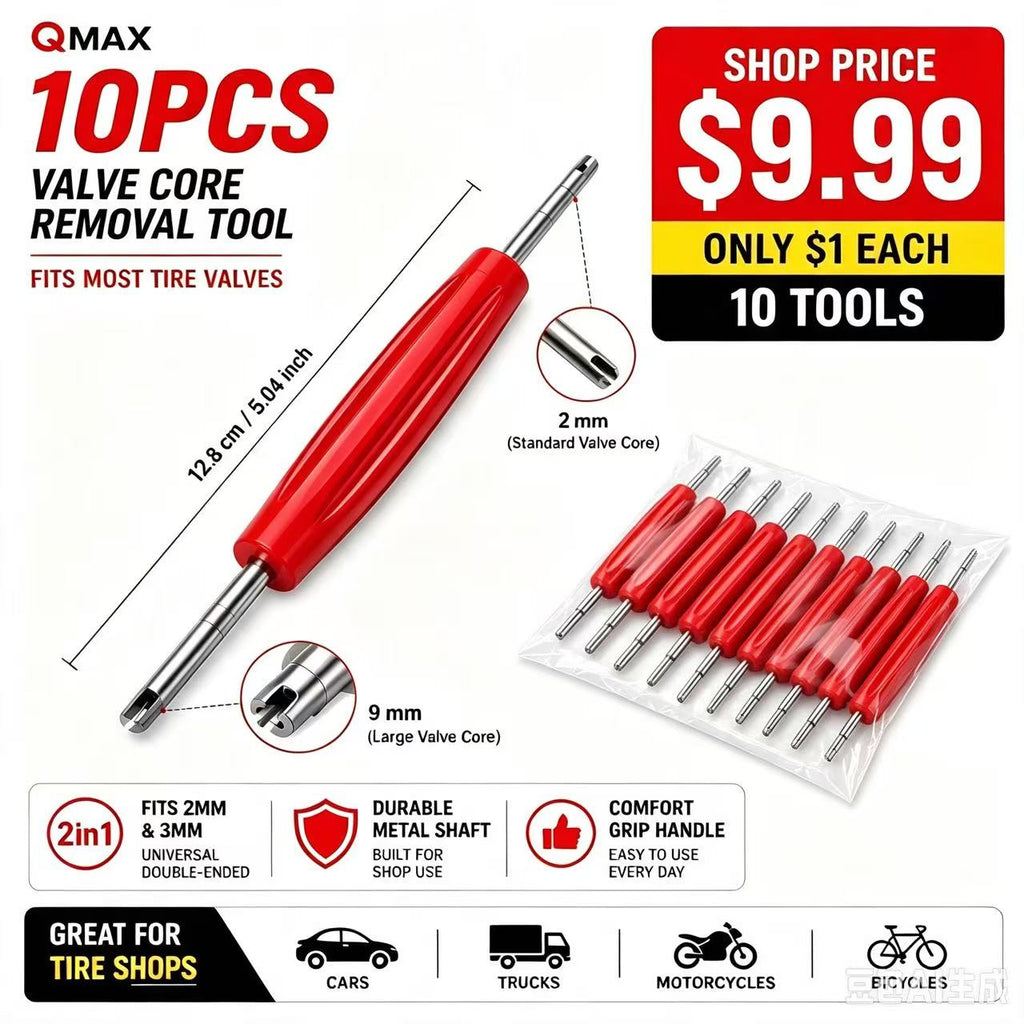 Double-Ended Tire Valve Core Remover & Installer Tool / Démonte-obus de valve double 2 mm et 3 mm