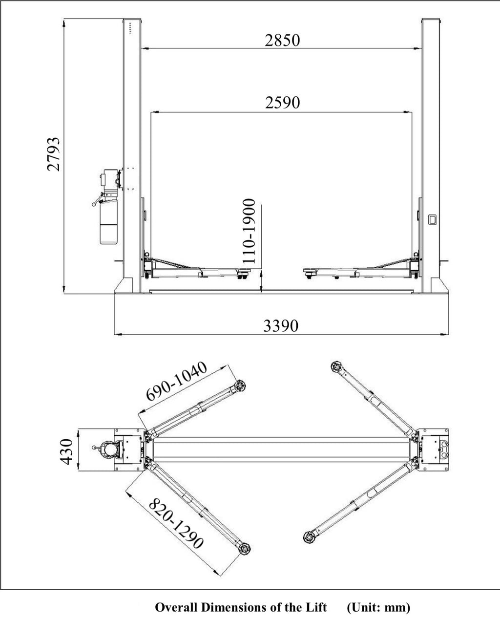 QMAX 9,000 LB 2-Post Automotive Lift | Pont élévateur automobile 2 colonnes 9 000 lb