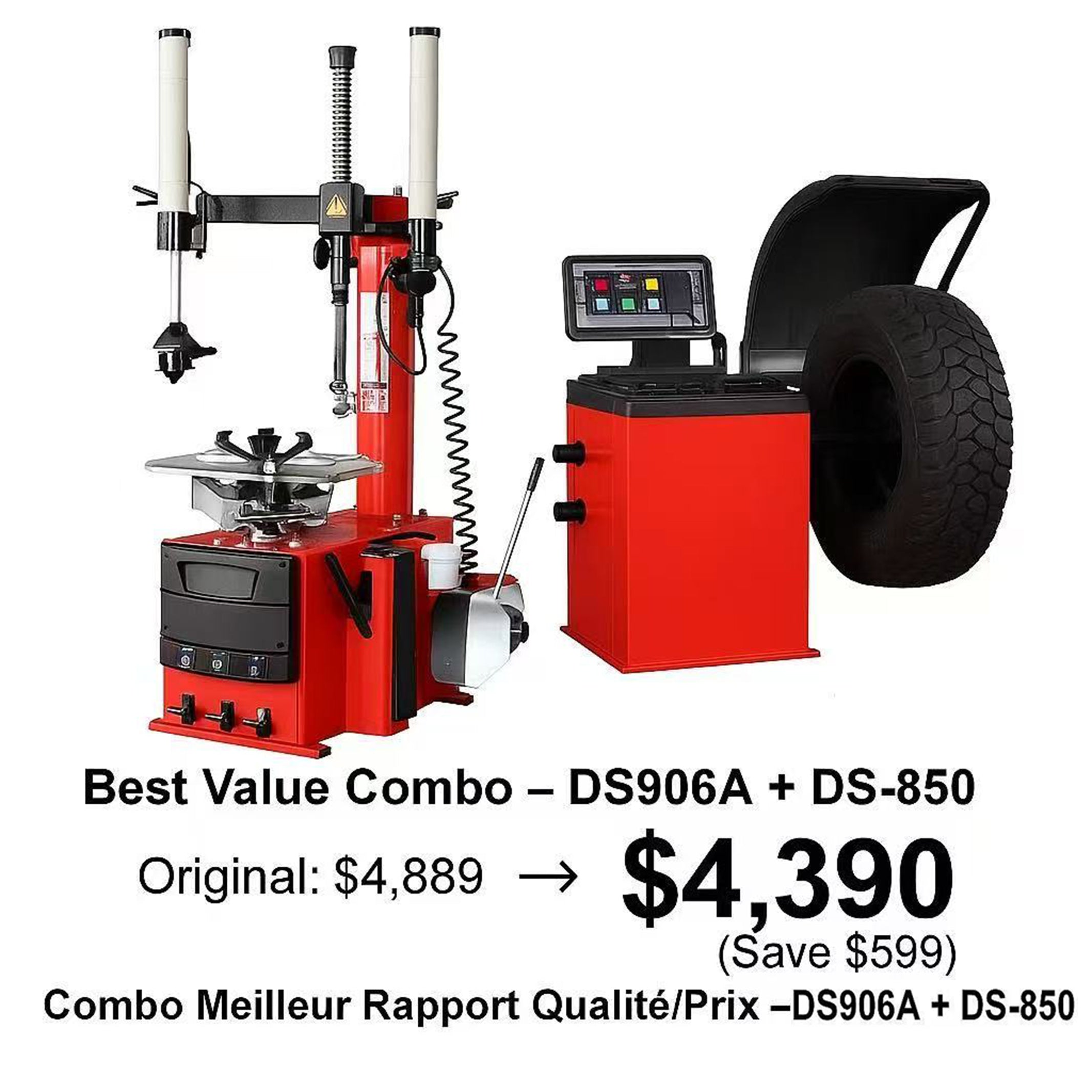 Tire Changer & Wheel Balancer Combo- DS906A+DS-850
